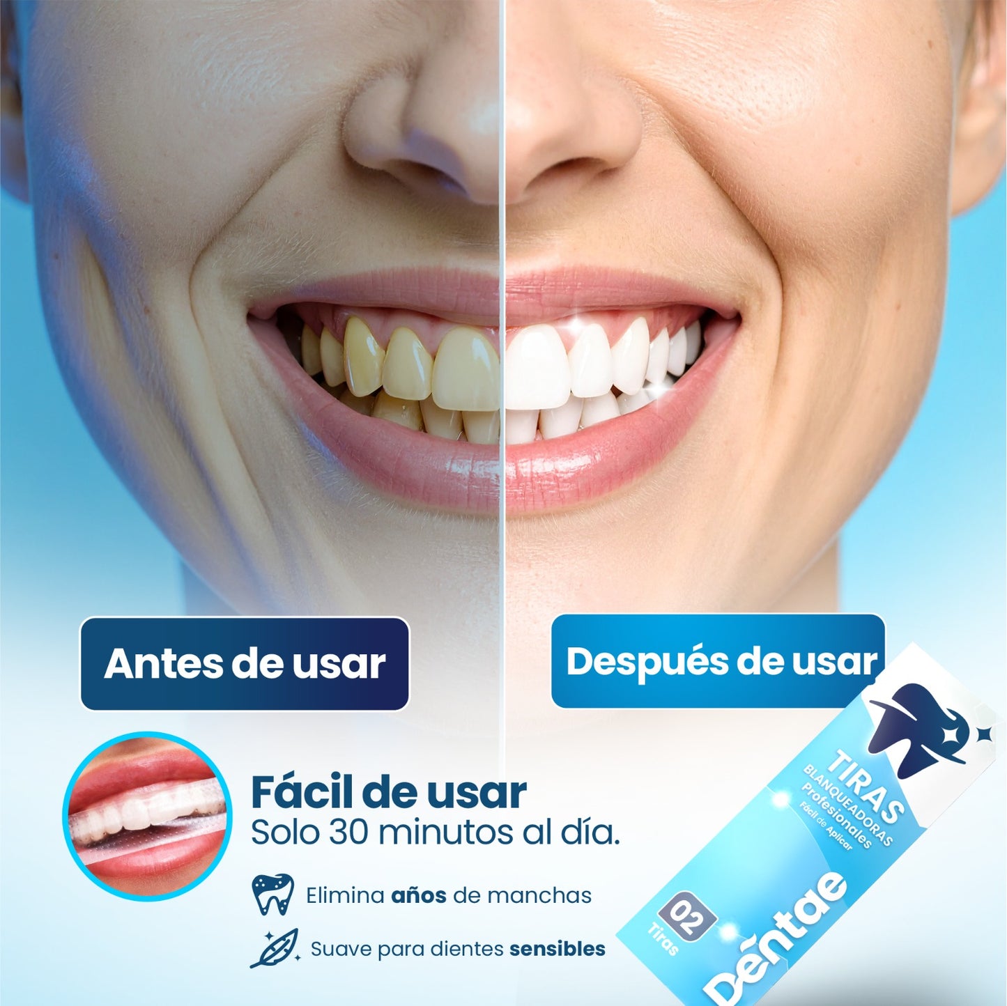 42 Tiras Blanqueadoras de Dientes Dentae