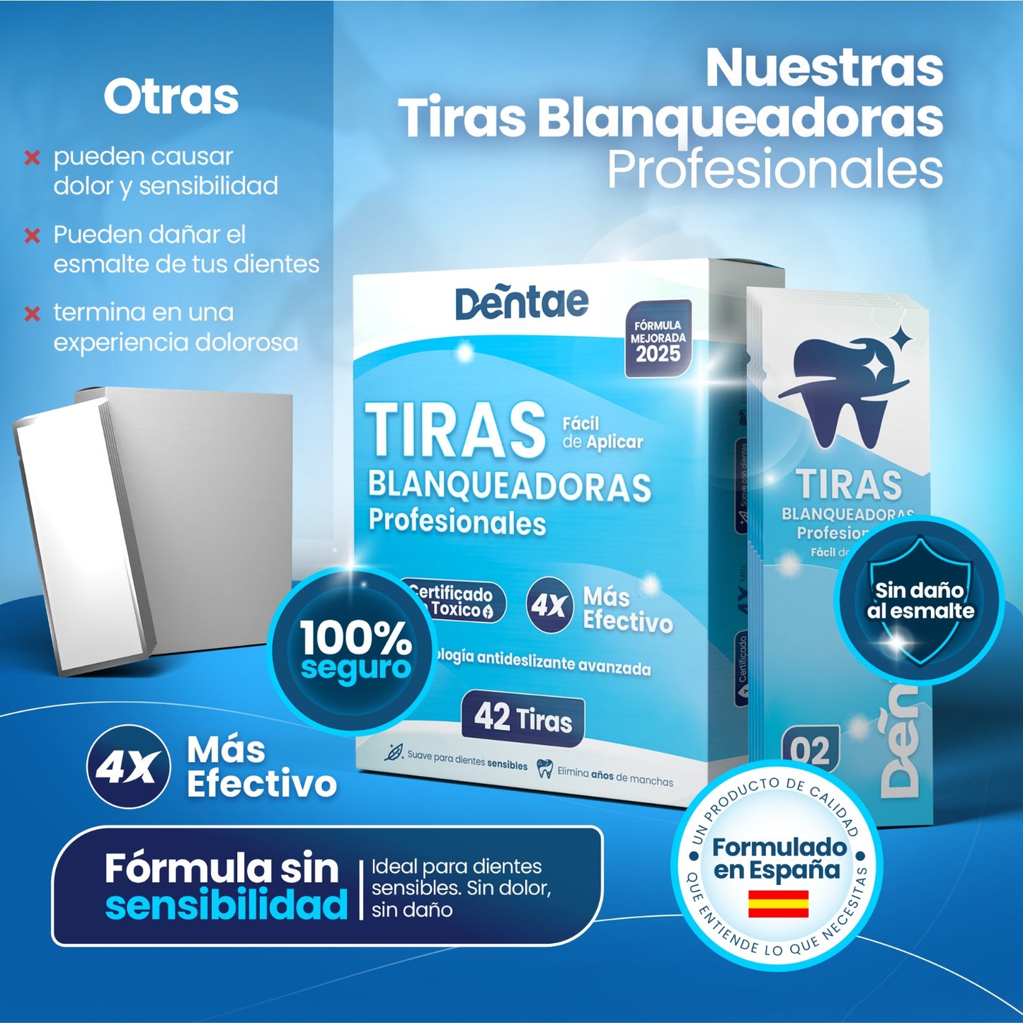 42 Tiras Blanqueadoras de Dientes Dentae